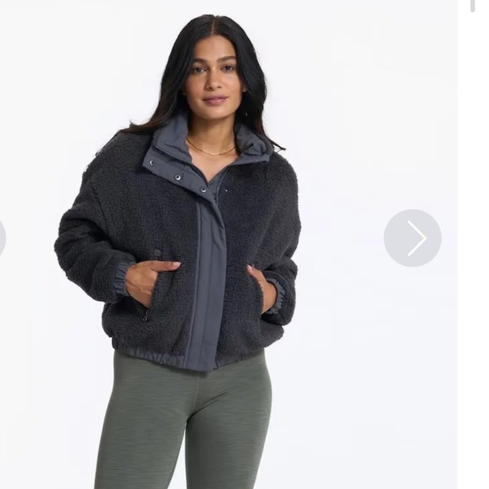 Vuori | Women's Alpine W Cozy Black Full Zip Fleece Funnel Sherpa Jacket, XL